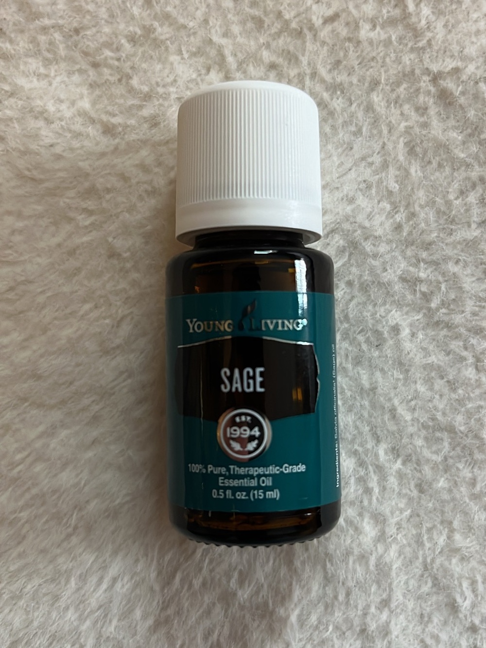 Young Living Sage Serum Bottle - Teal and White